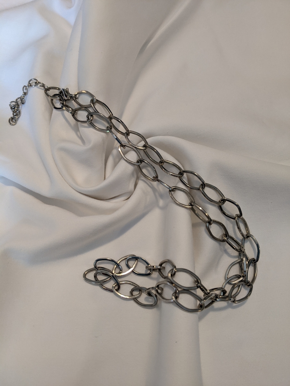 Polished Silver Link Necklace Chain for Women